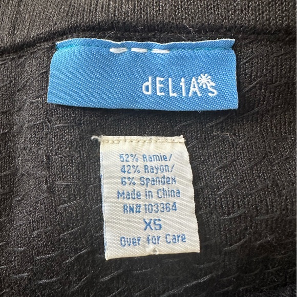 Vintage Delia’s delia*s knit micro mini skirt black sequins sequined XS - Picture 5 of 6